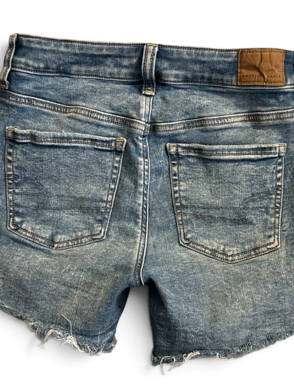 American Eagle Outfitters Ripped Light Blue Denim Shorts